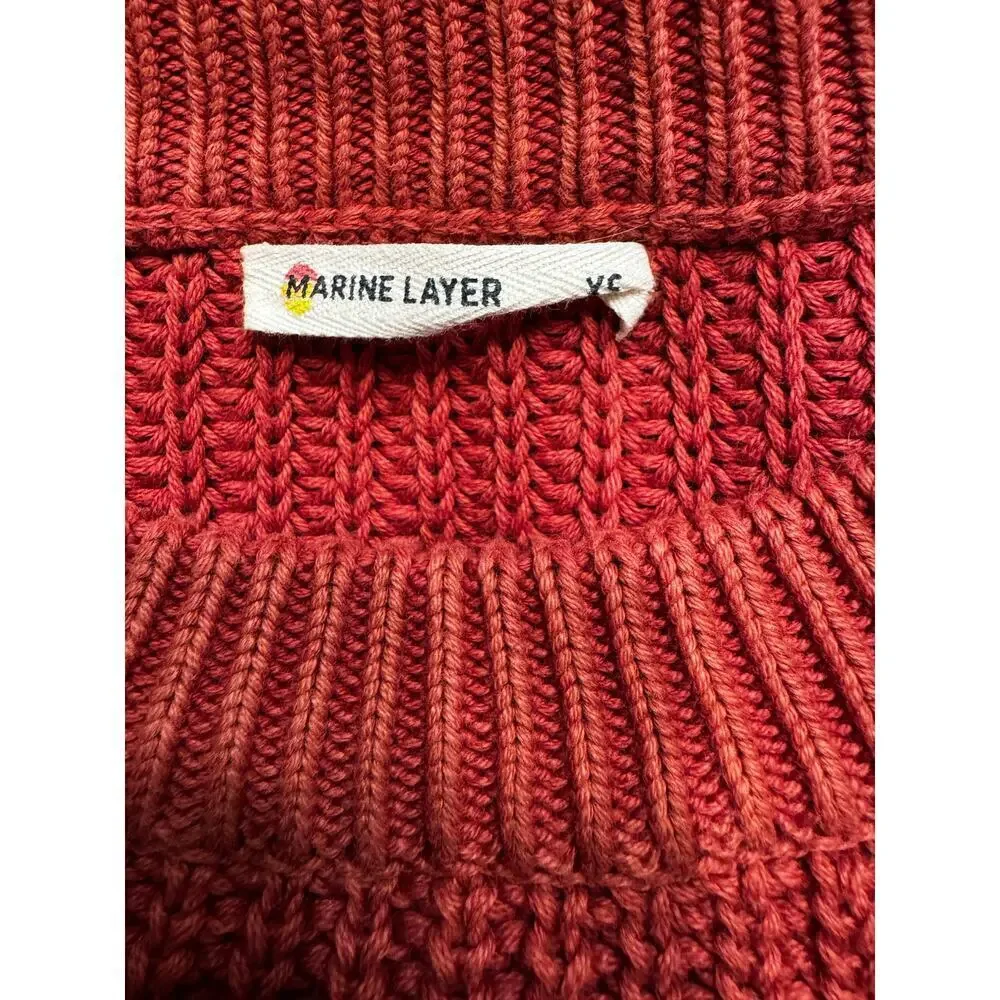 Madewell Mariella Pointelle Sweater Tee In Roasted Squash (Orange Red) Size XS
